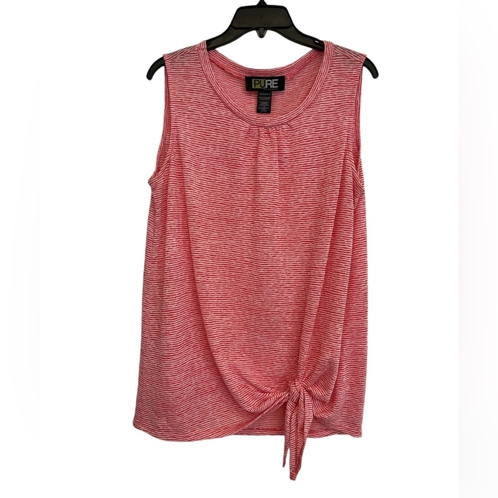 PURE Essence sleeveless top with bow tie draped waist Made in Canada Urbanology